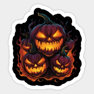 Flaming Jack O Lanterns Graphic Sticker